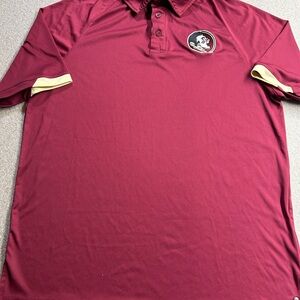 Florida State Seminoles Men's Burgundy Polo Shirt with Embroidered Logo, large